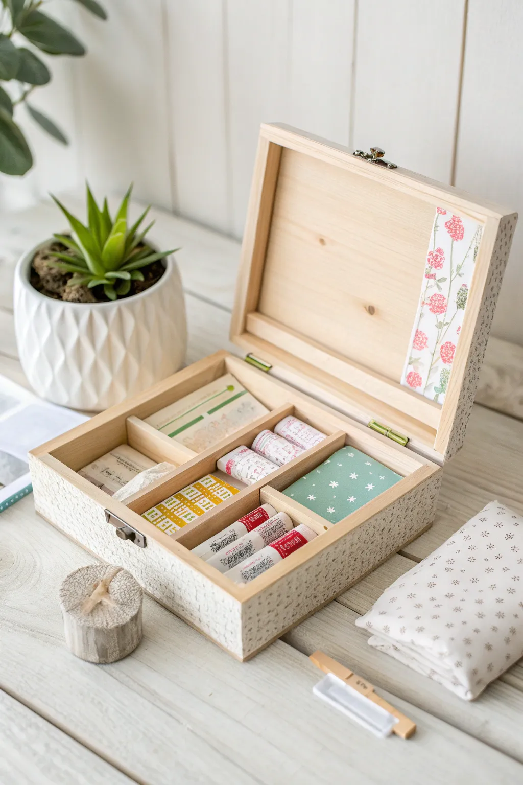 Transform your craft box into a band-aid sanctuary with minimalist elegance. 🌿✨