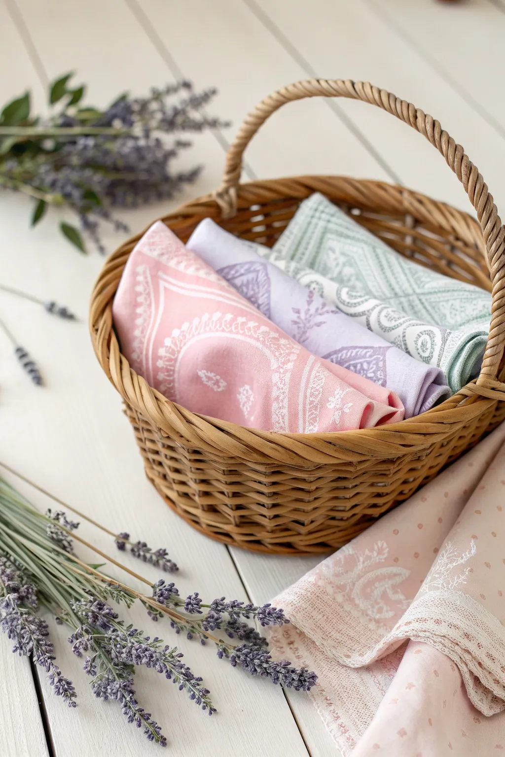 Elevate your storage with a touch of elegance: a bandana-lined basket perfect for any space.