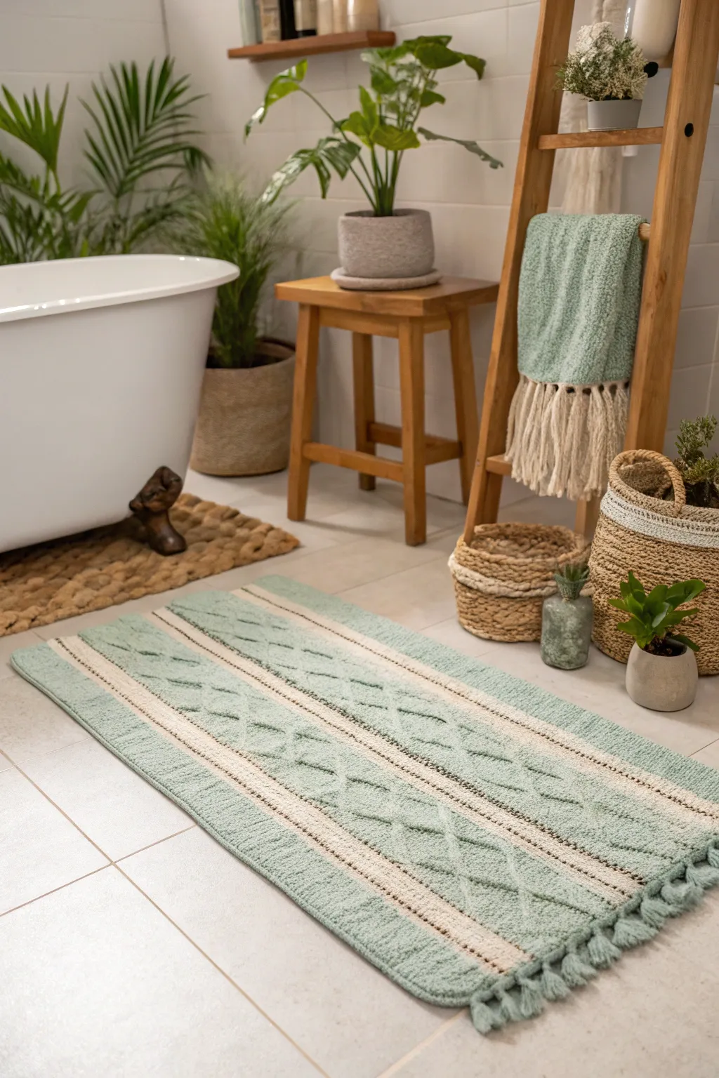 Sustainable and stylish, eco-friendly rugs are a win-win for your bathroom and the planet.
