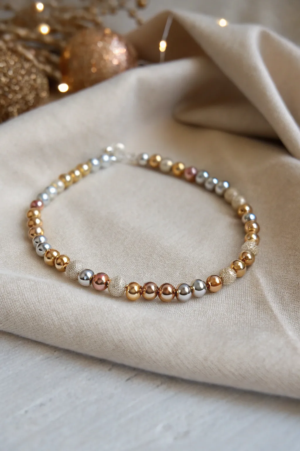 Add a Metallic Touch: Elevate your style with the subtle shimmer of metallic beads for an effortlessly chic look.