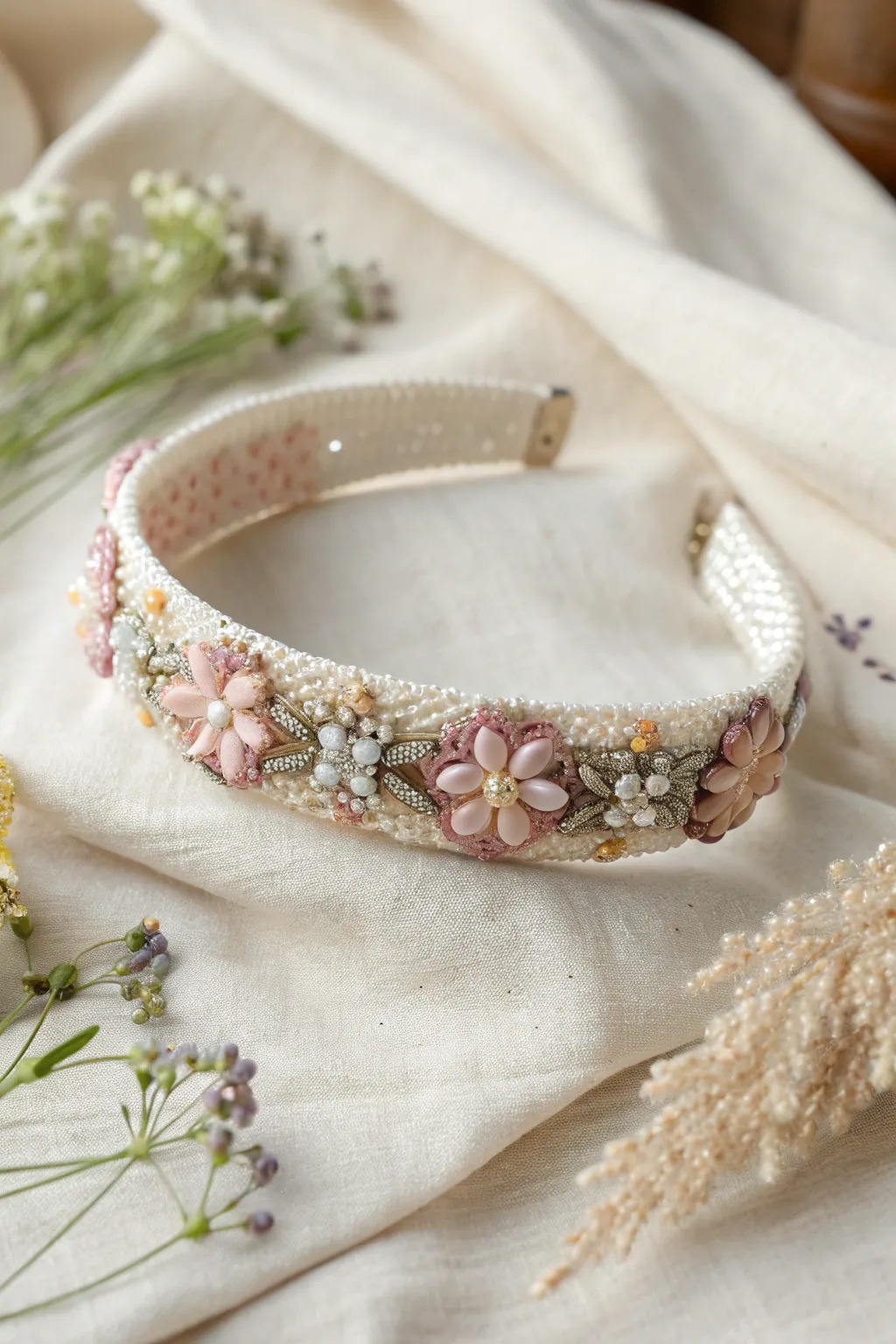 Elevate your hairstyle with this stunning beaded headband, where Scandinavian simplicity meets bohemian elegance.