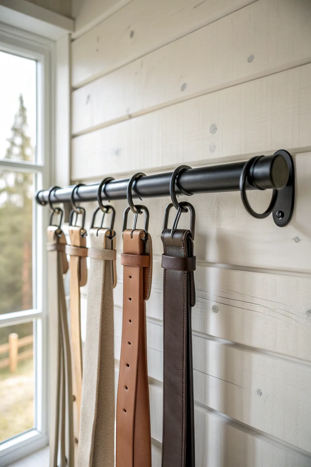 Embrace simplicity and style with a minimalist belt organization solution. #ScandiBohoChic