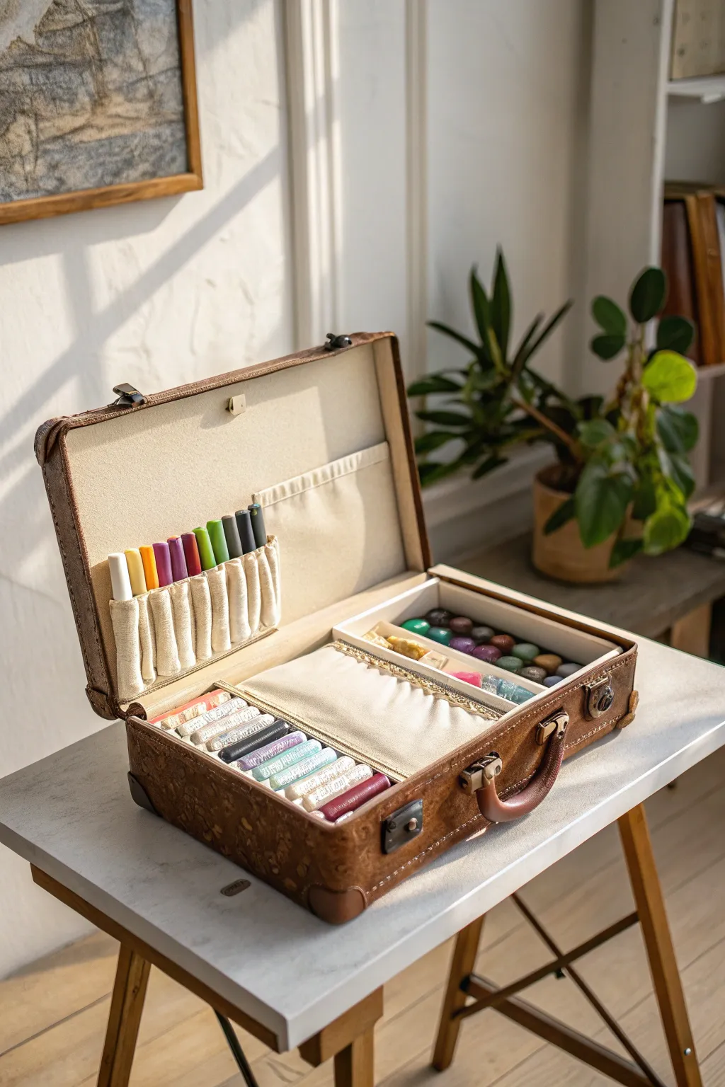 Transform your art supplies with a touch of vintage elegance. 🧳✨