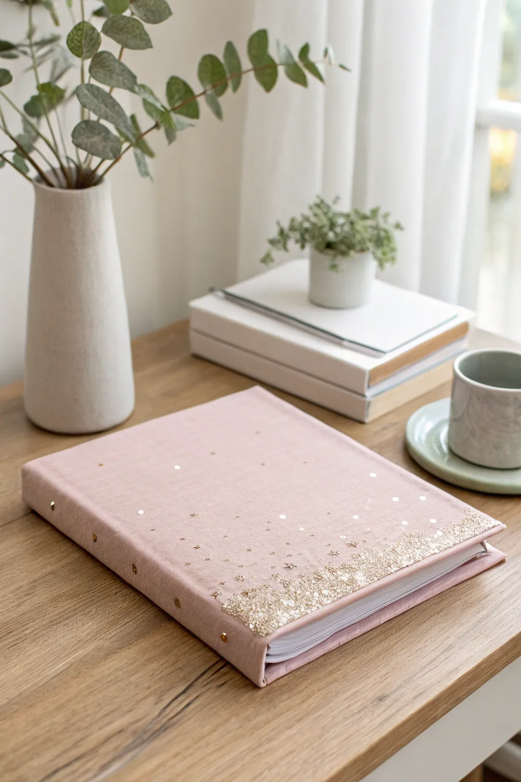 Add a touch of sparkle to your organization with this glamorous glitter binder cover!