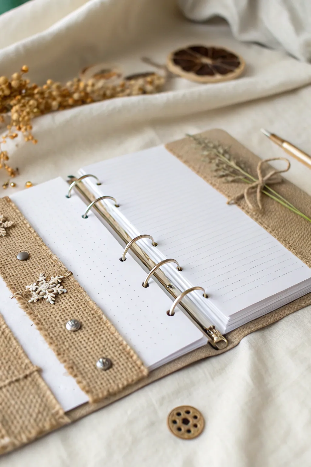 Elevate your scrapbook with unexpected textures and materials for a touch of rustic elegance. ✨📖