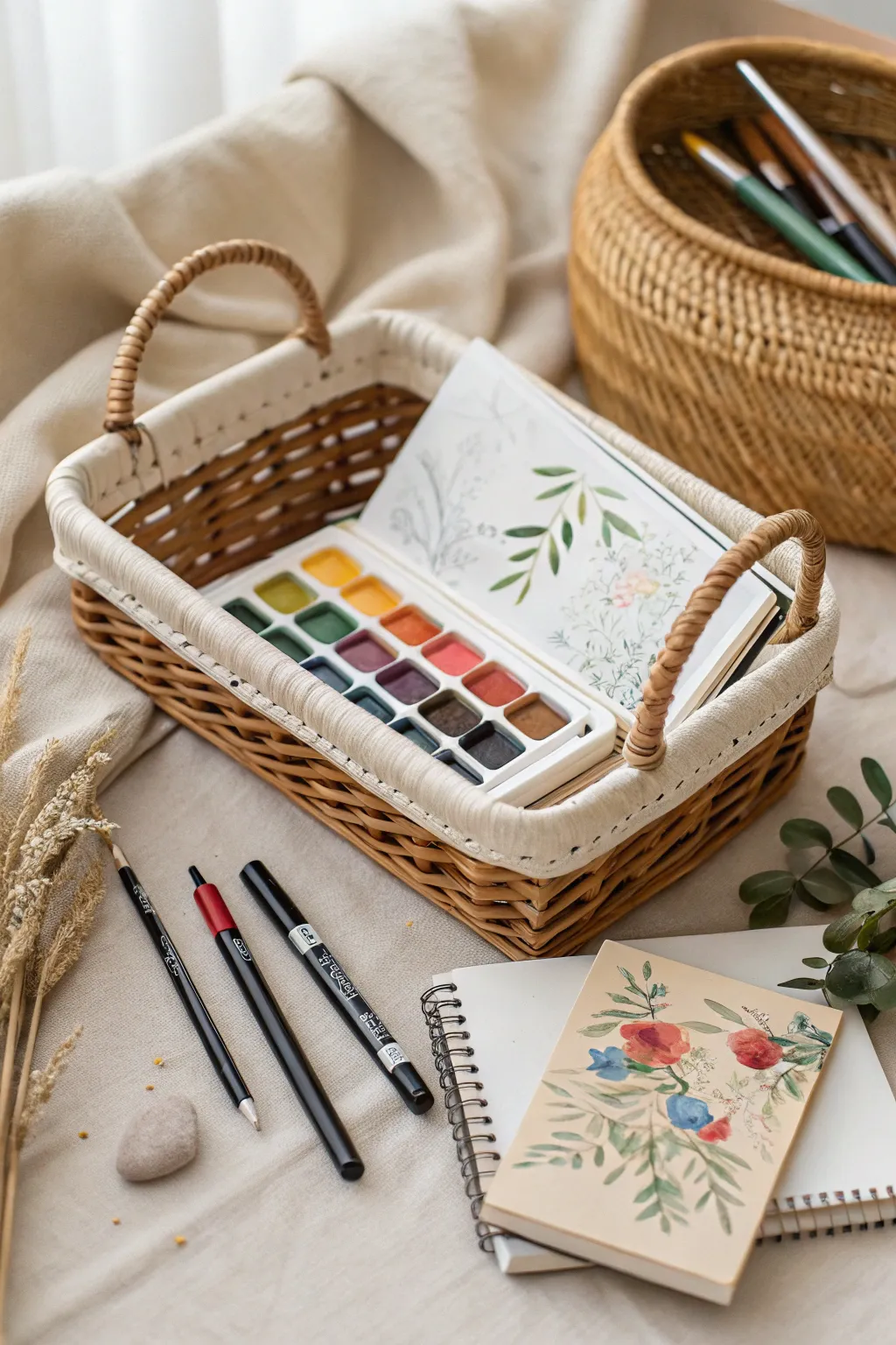 Unleash creativity with this stunning artistic birthday basket, perfect for your best friend!