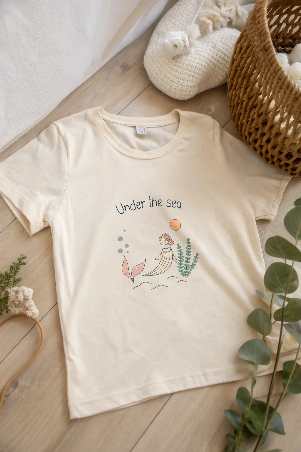 Dive into birthday fun with this charming 'Under the Sea' t-shirt design, perfect for the little mermaid in your life!