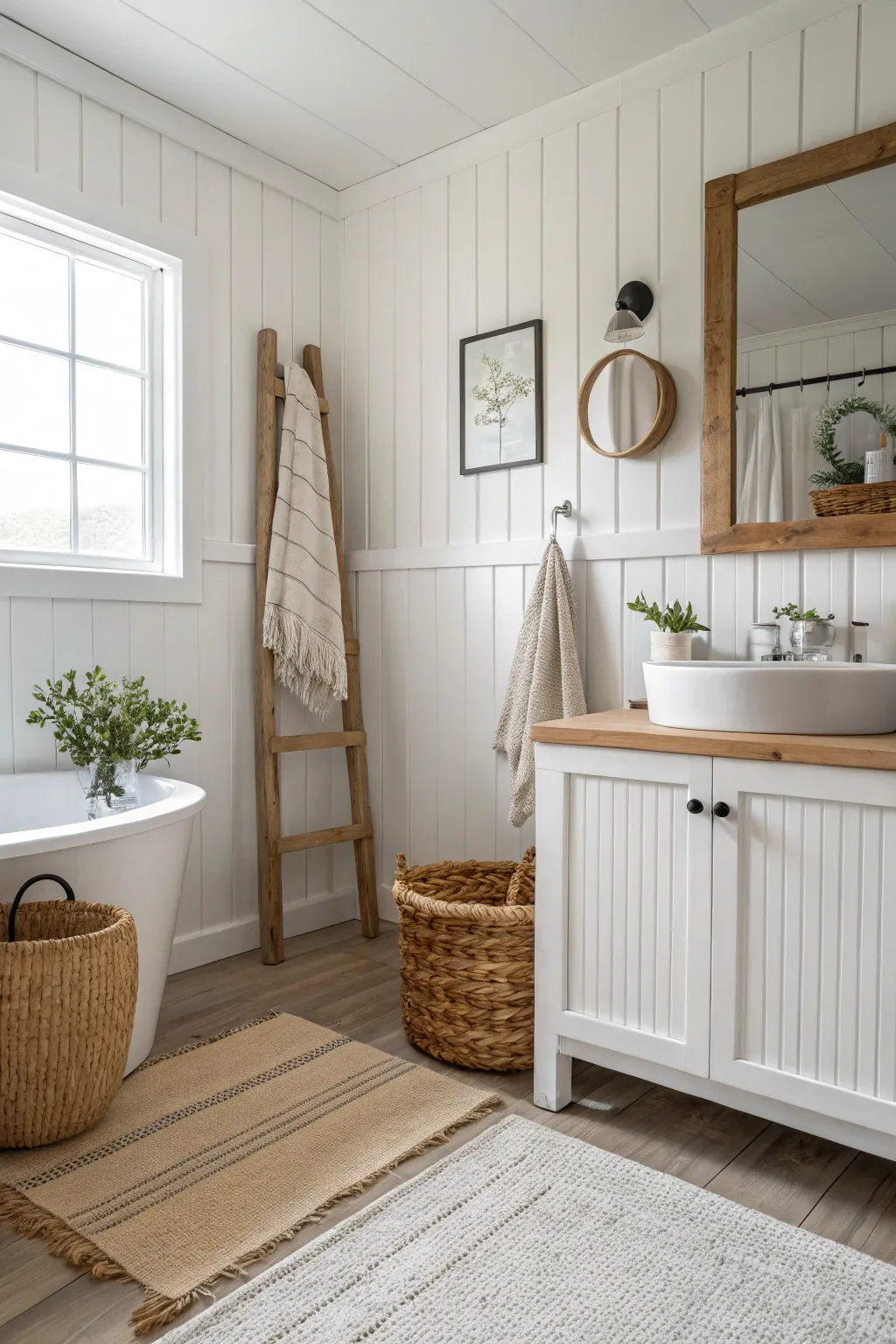 Embrace the calm of monochrome magic in your bathroom design.