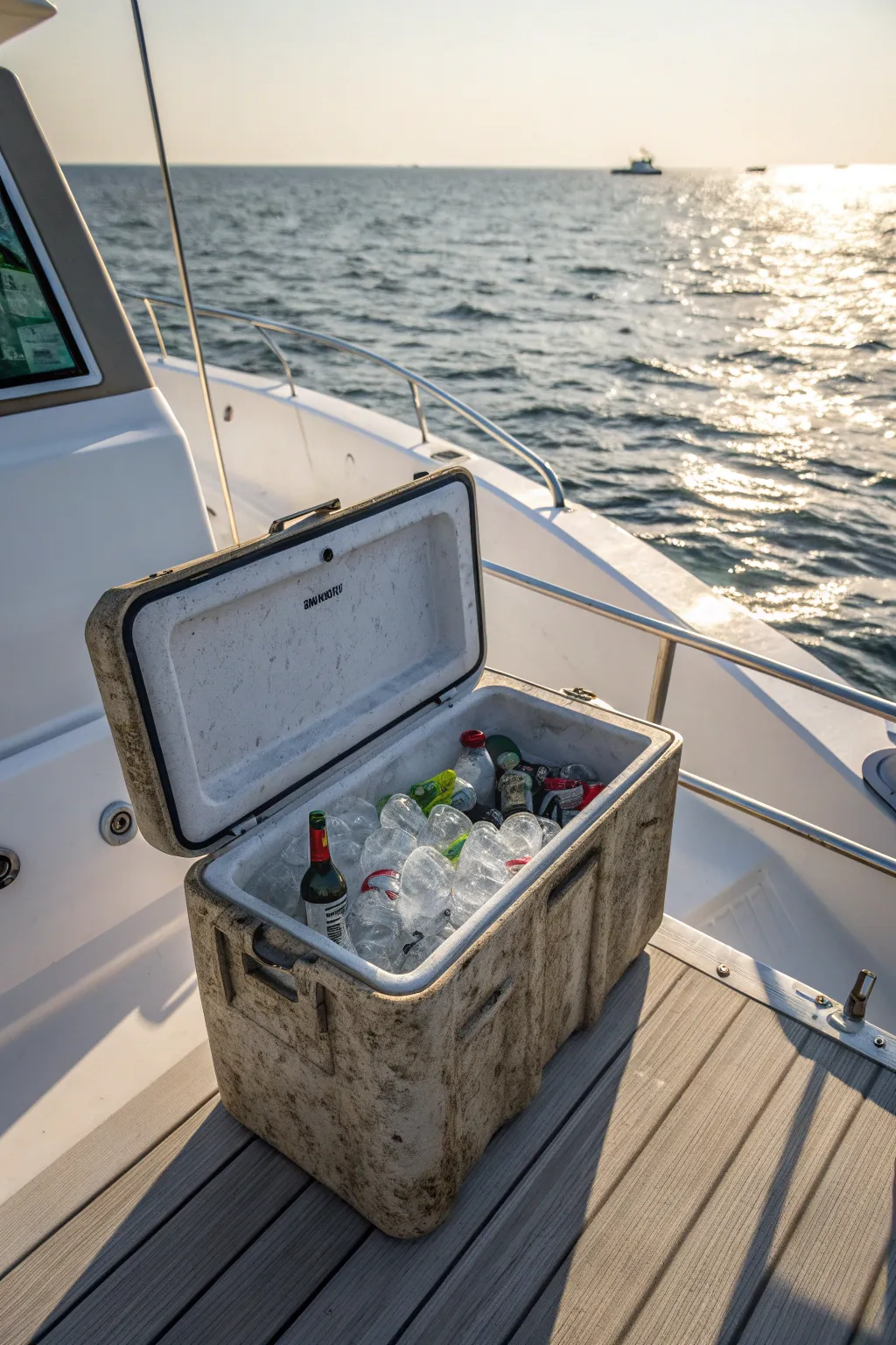 Innovate your boat life: Transform your cooler into a stylish trash solution.