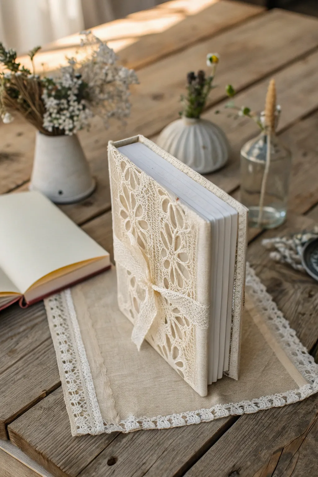 Lace & Grace: Elevate your book gifting with an elegant touch of lace.