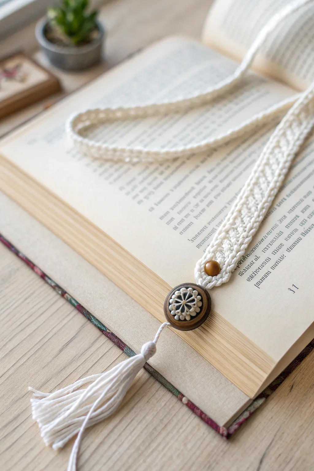 Elevate your reading experience with a whimsical Button Bloom bookmark.