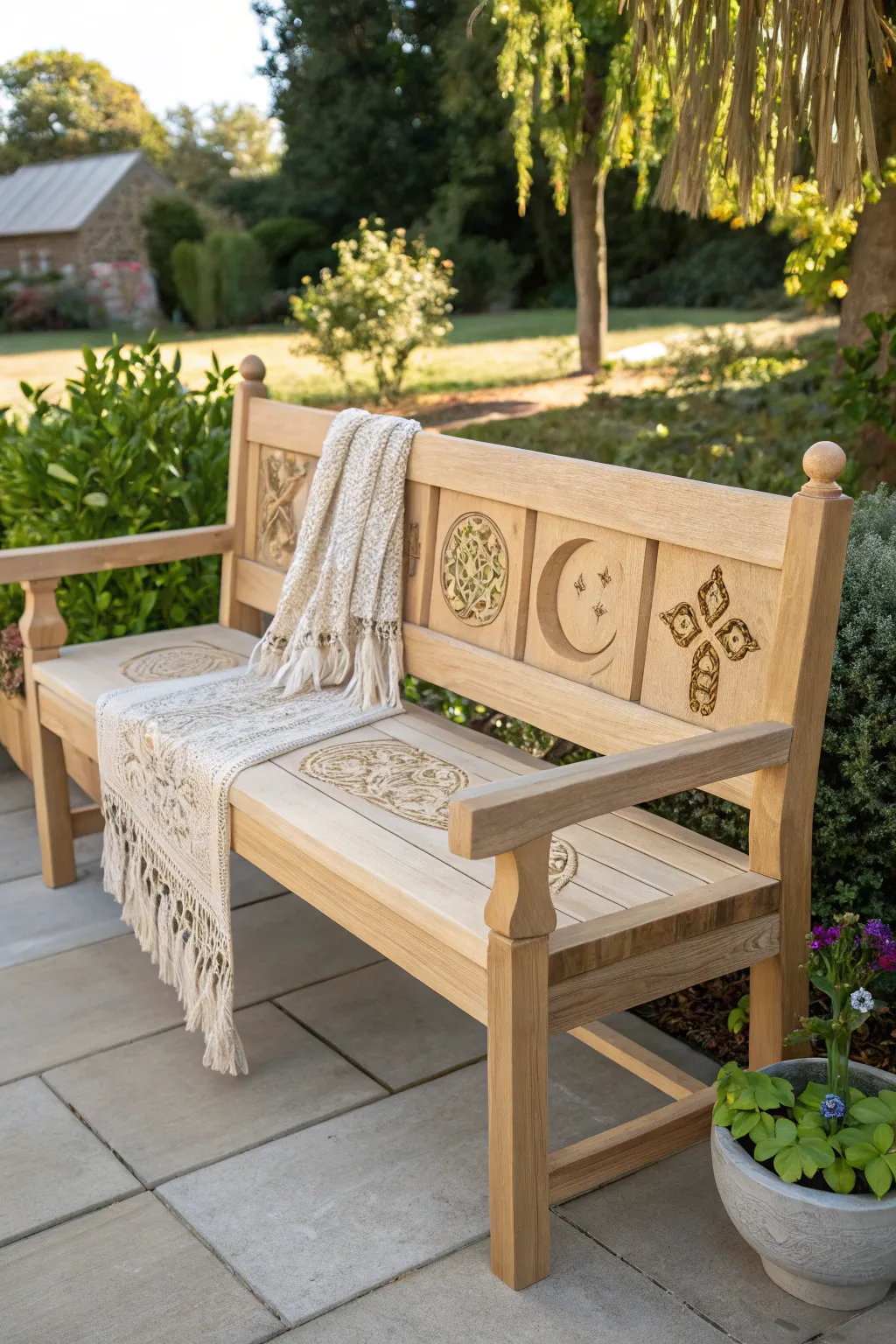 Celebrate diversity and inclusivity with a beautifully crafted cultural buddy bench.
