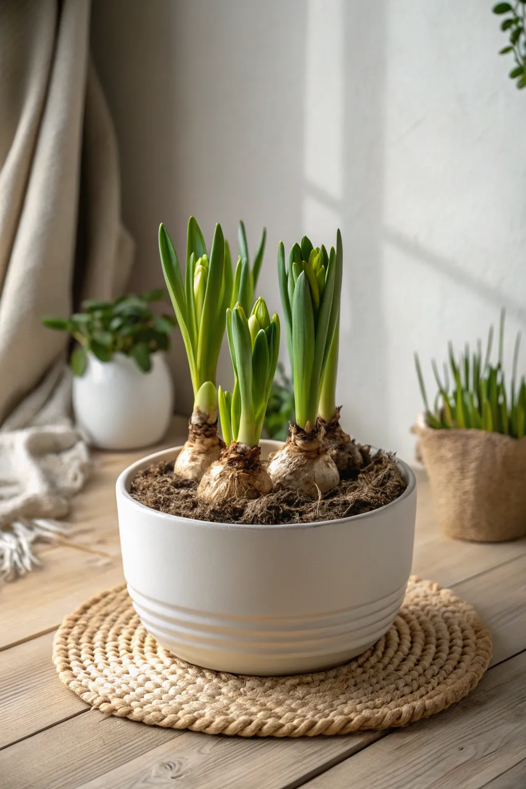Unleash your inner artist with a monochromatic bulb lasagna masterpiece. Simplicity meets natural beauty.