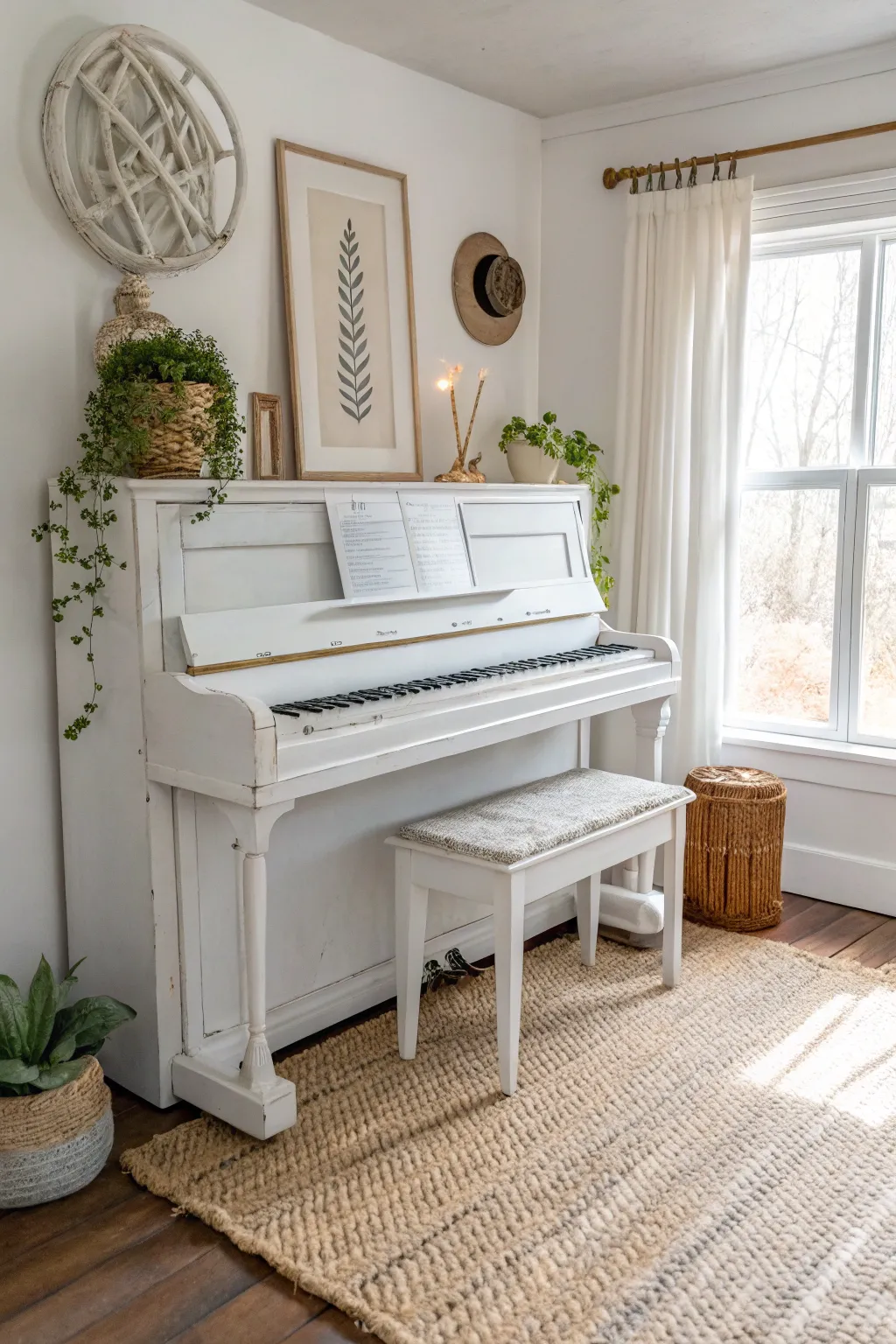 Transform your space with a touch of rustic charm and minimalist elegance. 🎹✨ #WhitewashedPiano #RusticElegance #MinimalistDecor