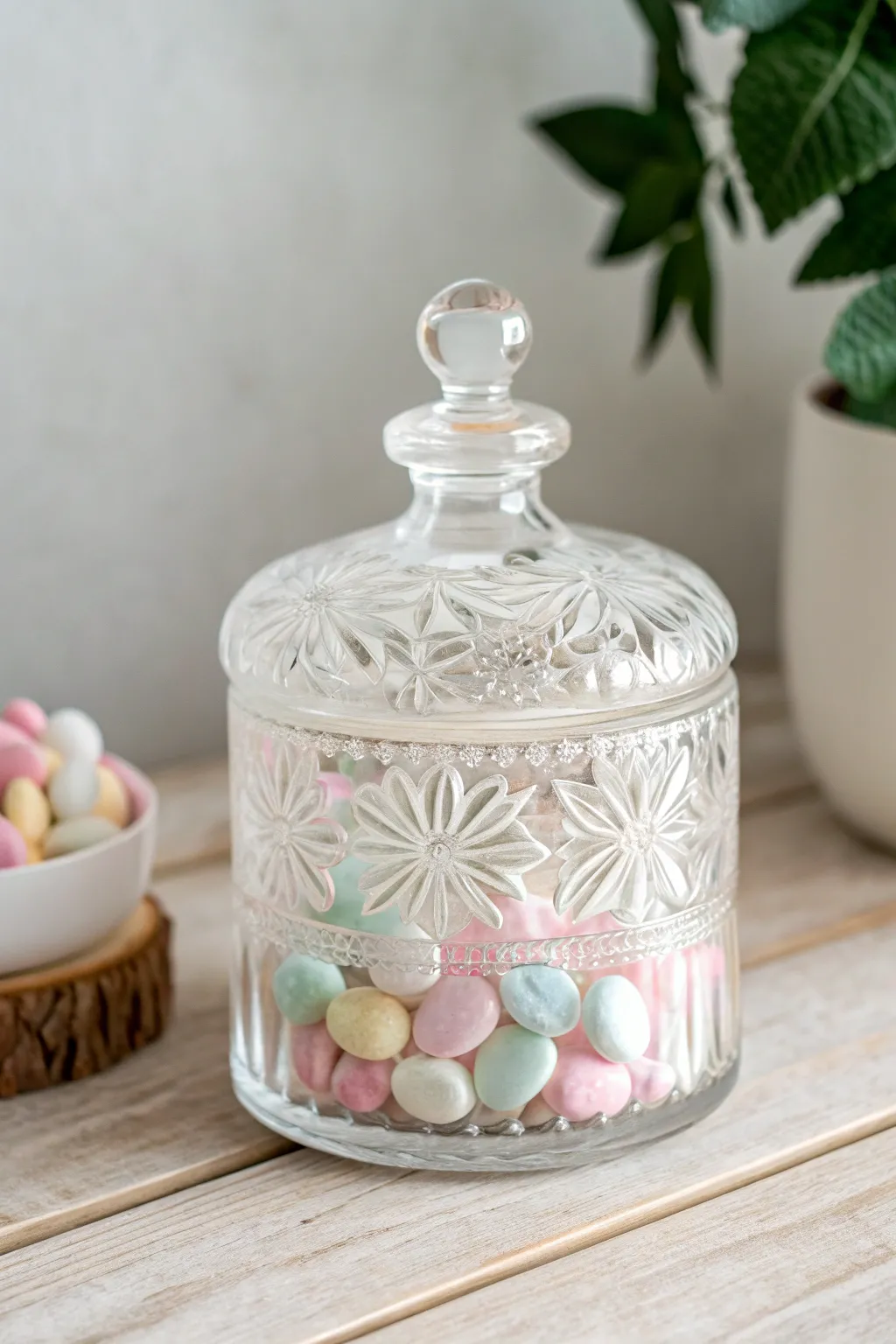 Transform ordinary candy jars into luxurious centerpieces with elegant glass etching, blending minimalism with artisanal beauty.