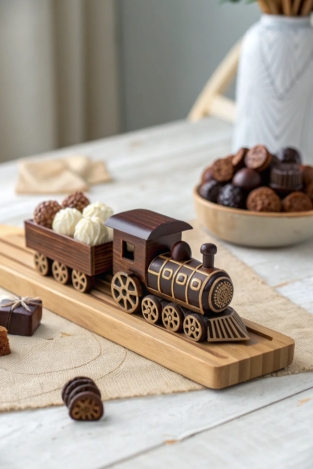 Indulge in a sweet journey with our exquisite gourmet candy train, where simplicity meets luxury.