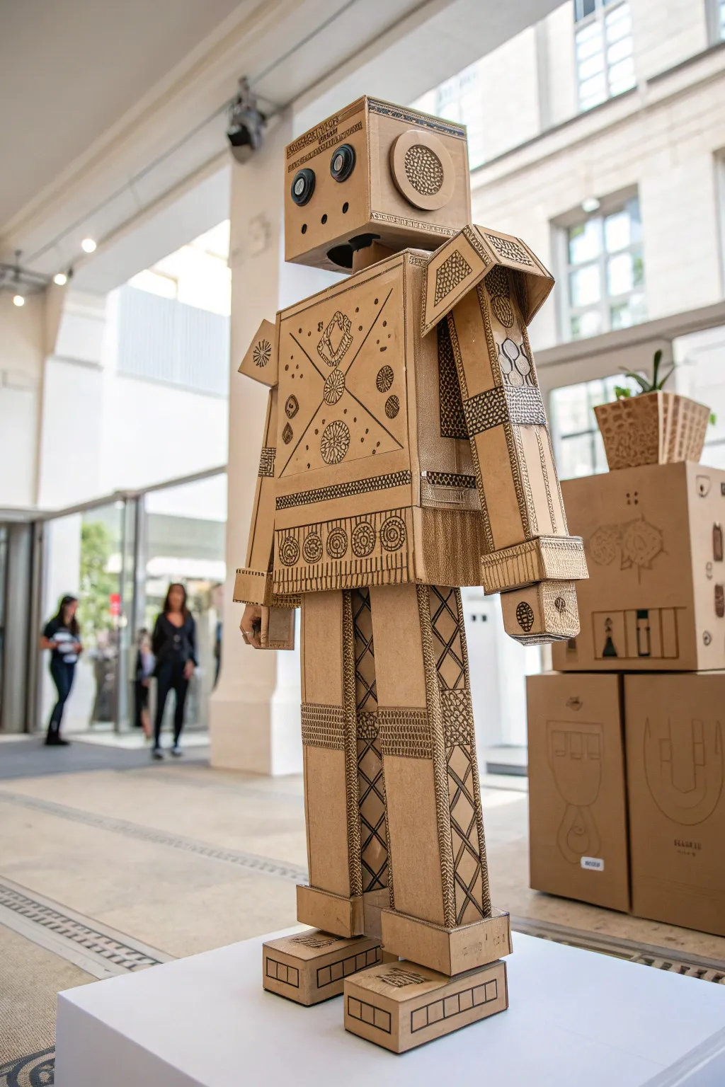 Step into creativity with this chic cardboard robot costume—perfect for dance-offs and costume parties!