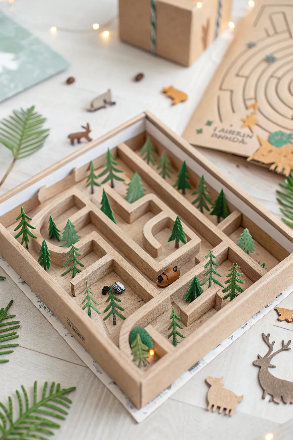 Embark on a whimsical forest adventure with this handcrafted cardboard marble maze, where simplicity meets storytelling.