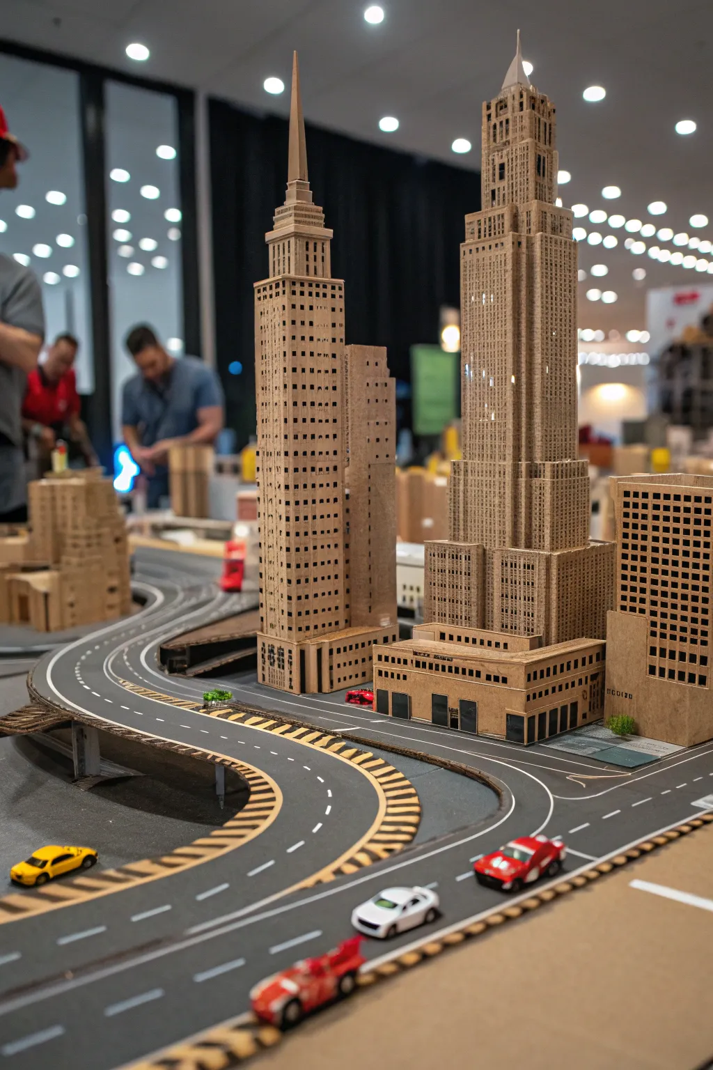 Rev up your creativity with this cardboard cityscape race track, where imagination meets urban adventure!