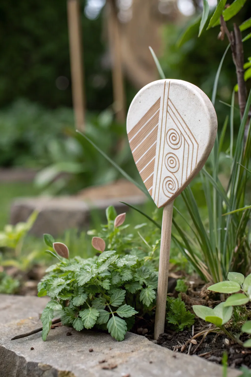 Sustainably stylish: Elevate your garden's charm with eco-friendly ceramic markers.