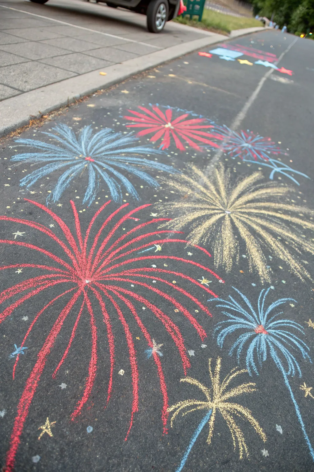 Ignite your imagination with a chalk fireworks display—where craftsmanship meets color!