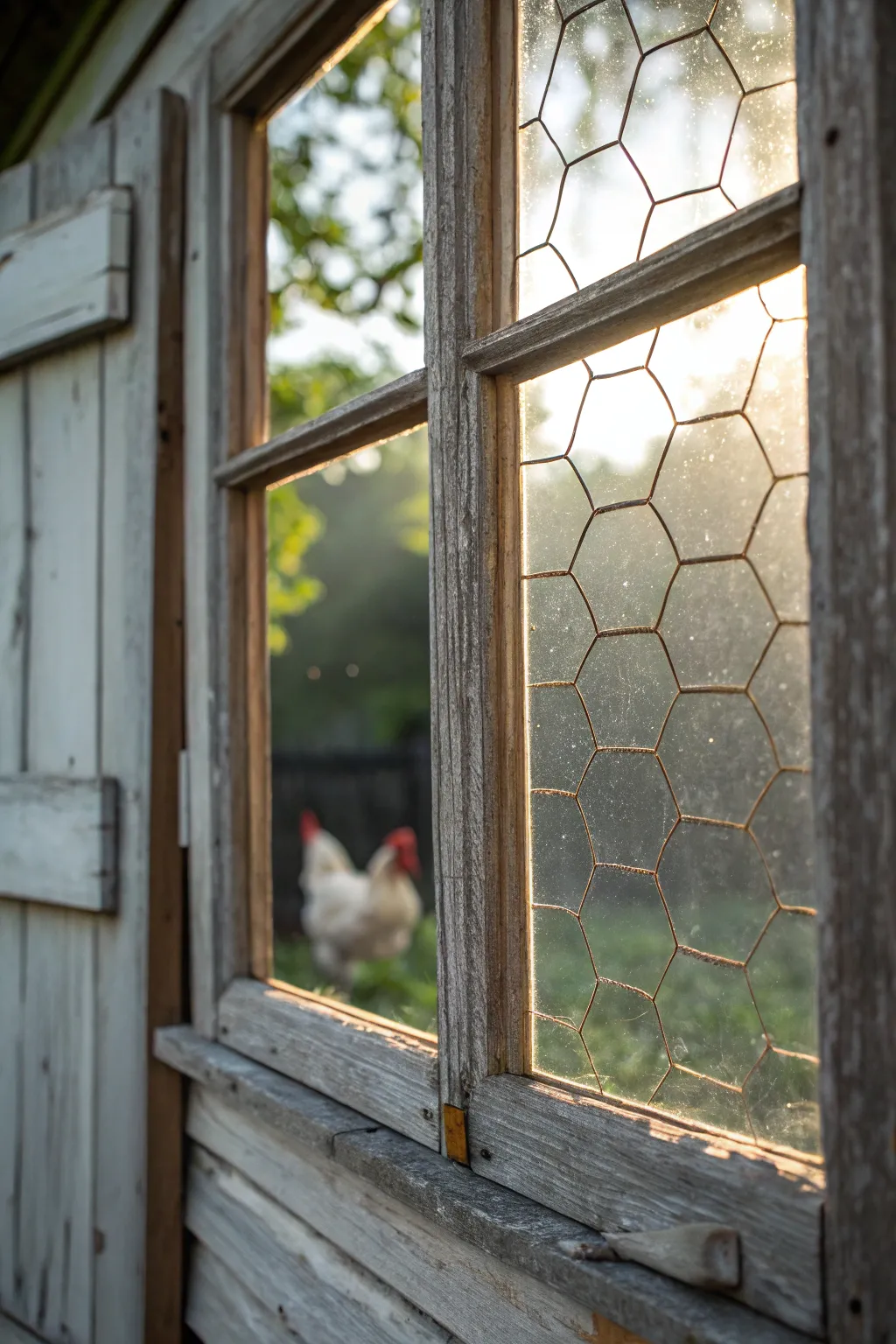 Discover the perfect blend of privacy and light with frosted glass windows for your chicken coop.