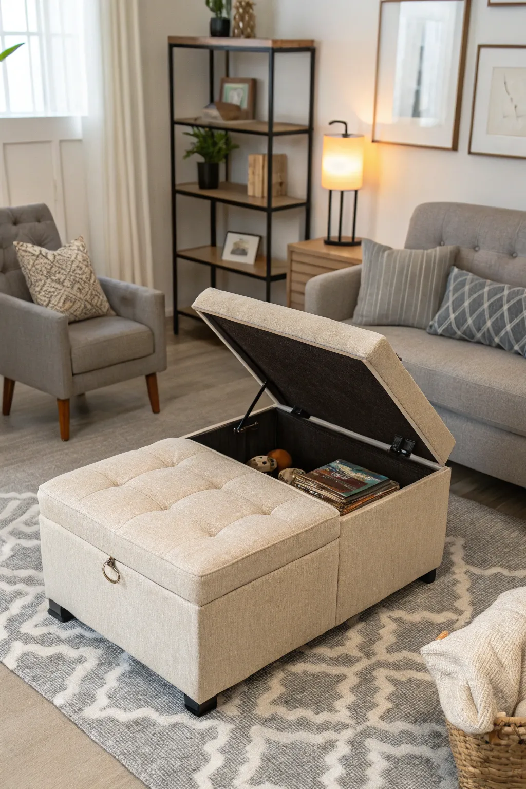 Maximize space with multipurpose furniture.