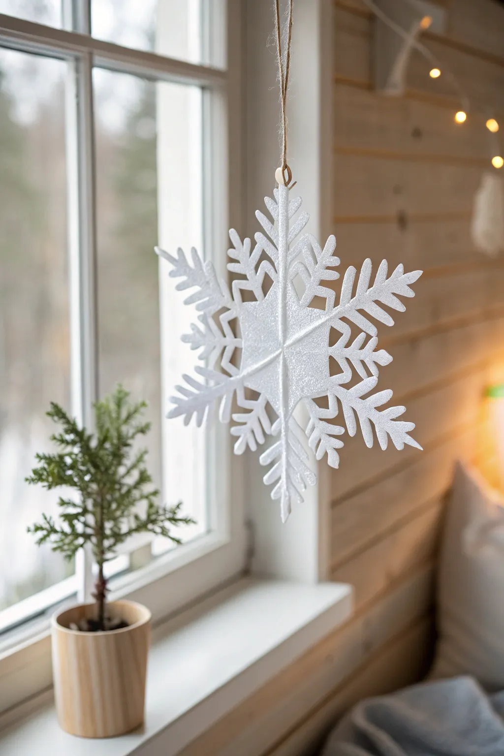 Capture the magic of handmade beauty with a paper snowflake that dances in the winter light.