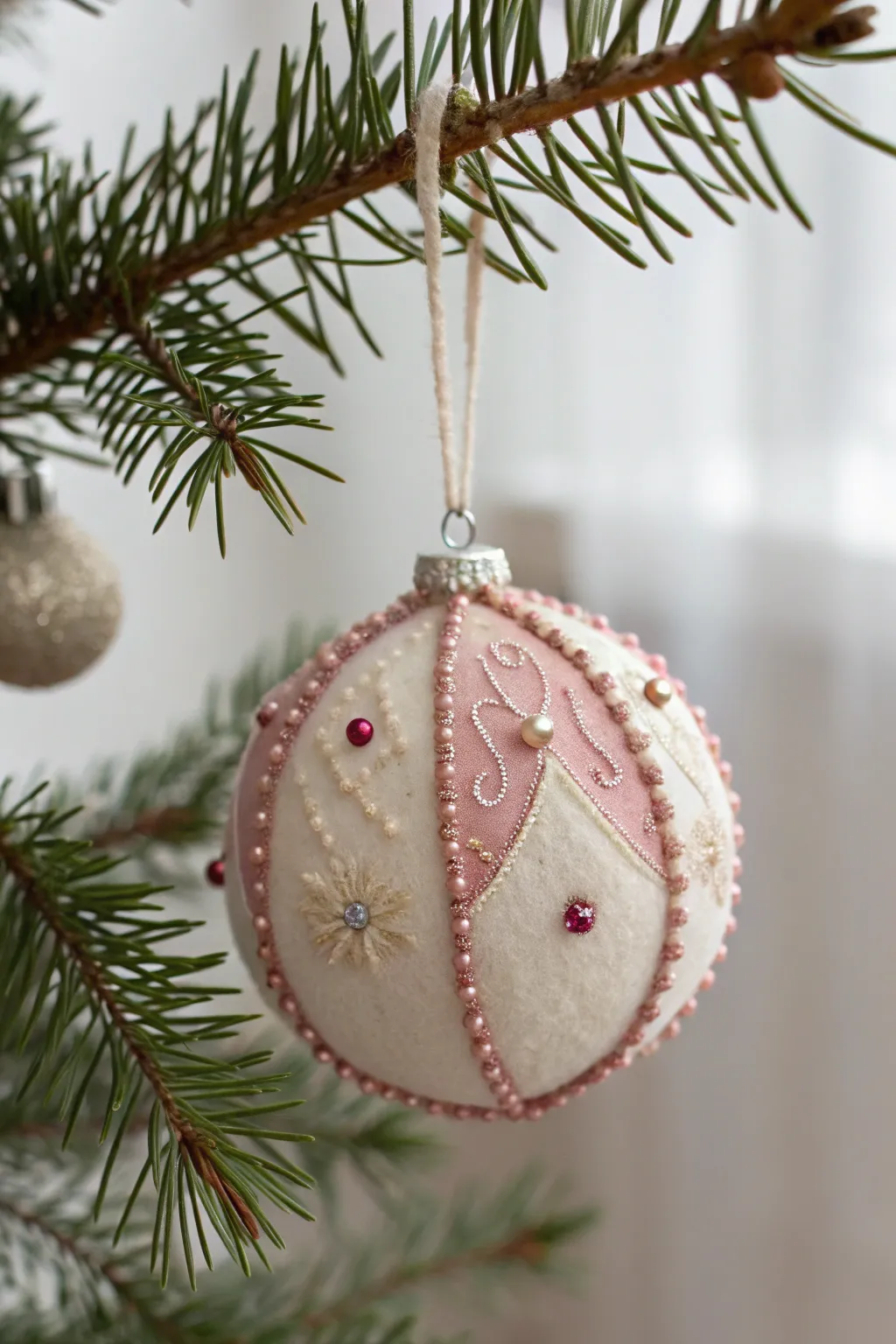 Add a touch of cozy elegance to your holiday decor with handcrafted felt ornaments.