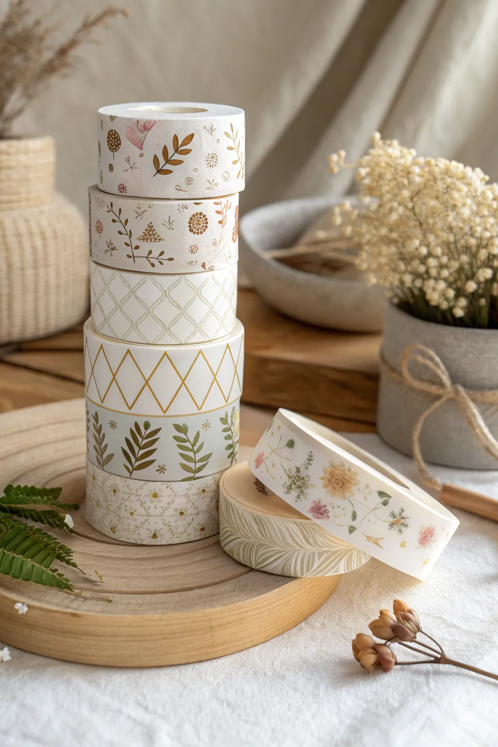 Elevate your gift wrapping with these charming washi tapes, perfect for a touch of minimalist elegance.