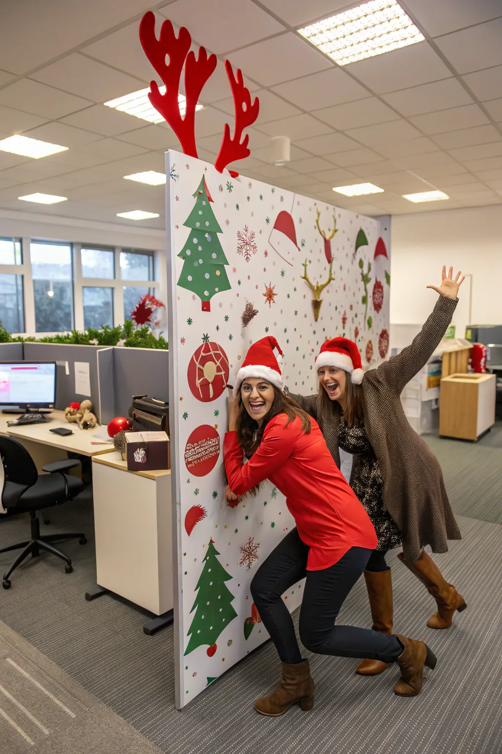 Create memorable moments with a Christmas photo booth wall.