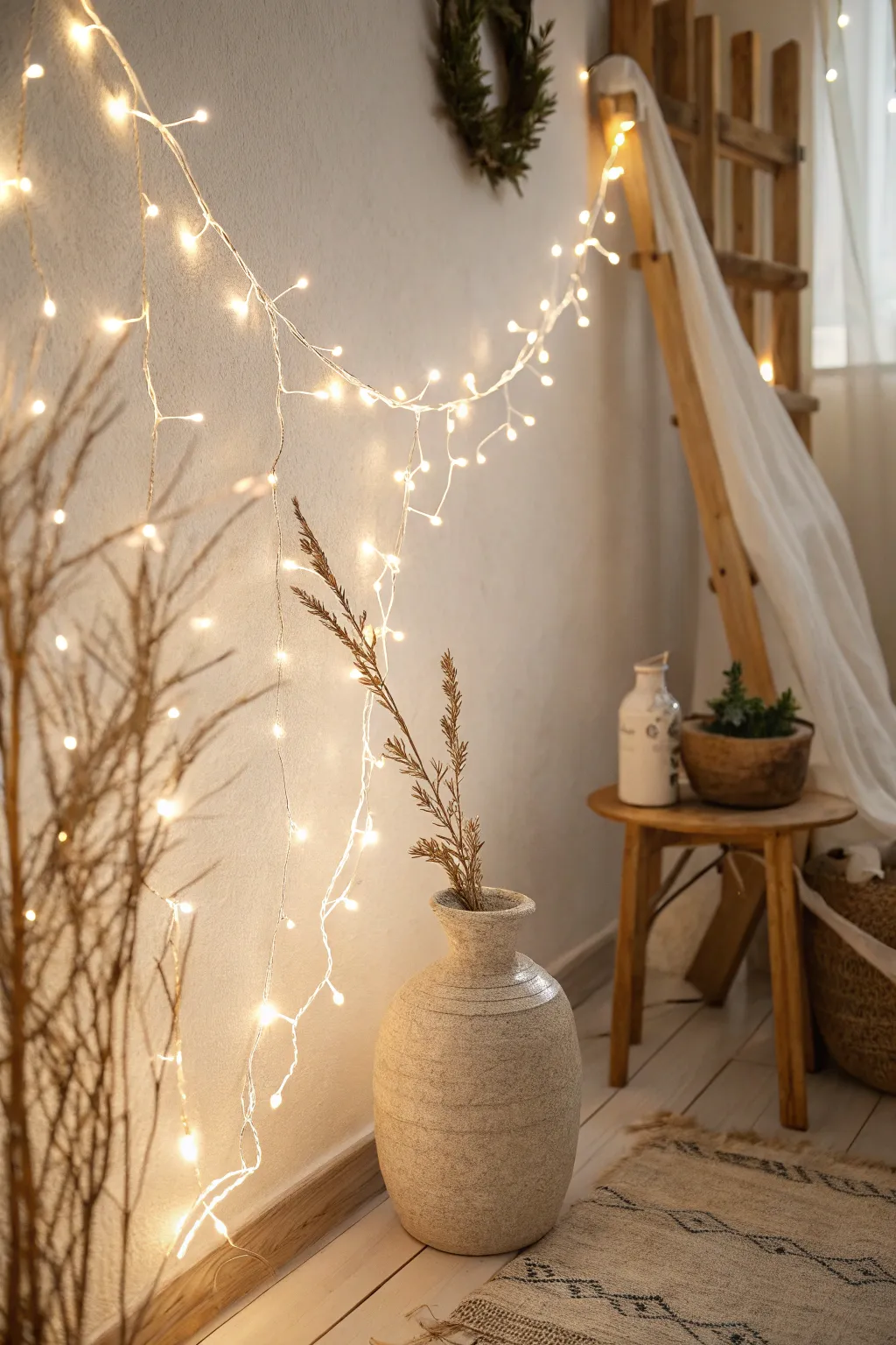 Transform your space into a magical wonderland with enchanting light shadows. #MinimalistMagic #ScandiBohoCharm