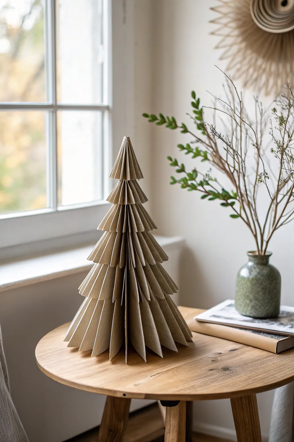 Elevate your holiday decor with the elegant simplicity of origami paper trees. #MinimalistChristmas #ScandinavianStyle