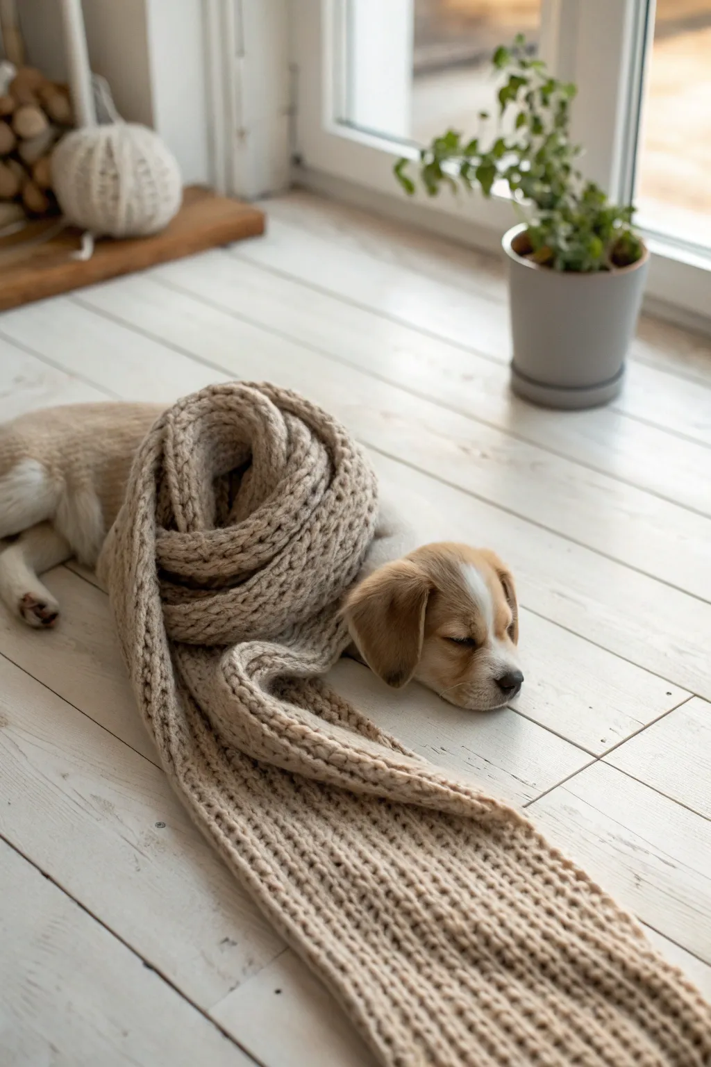 Cozy vibes for your furry friend: Embrace the charm of chunky knit scarves for pets.