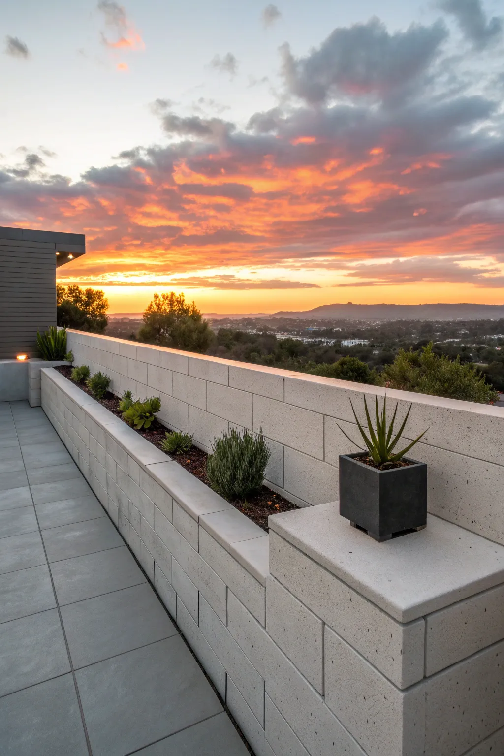 Elevate your outdoor space with a stylish wall cap that's perfect for sunset views.
