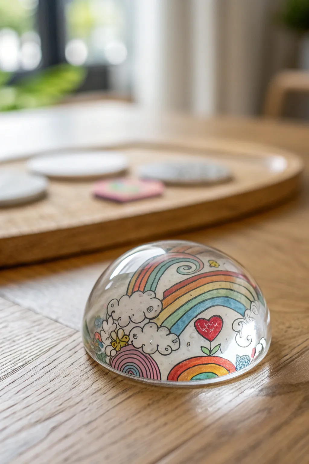 Crafted with love: Little artworks turned into charming glass magnets.