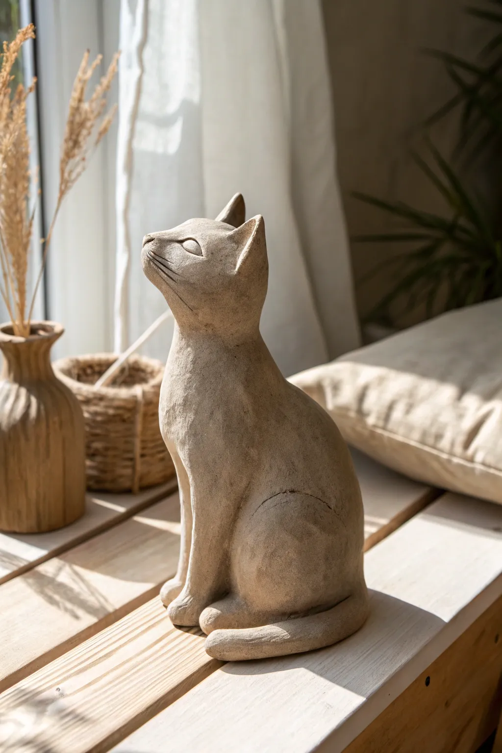 Capture the spirit of your furry friend with minimalist clay art.
