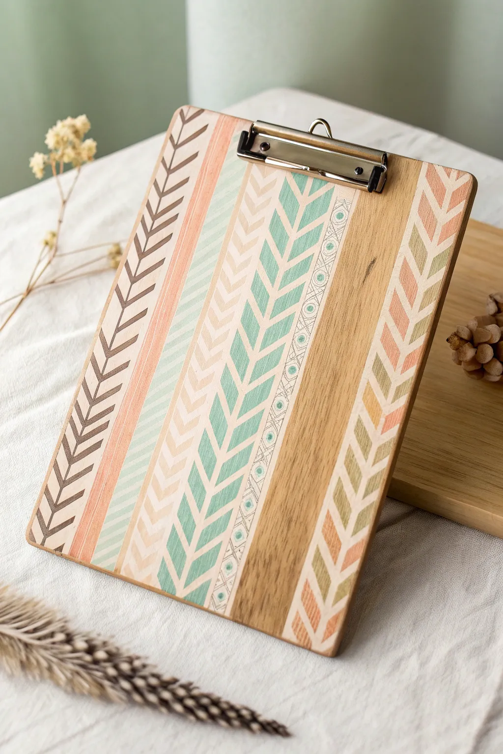 Transform your workspace with pattern play: stripes and chevrons bring this clipboard to life!