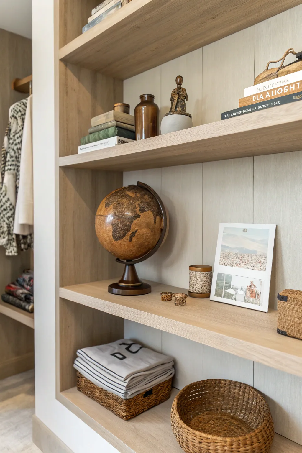 Turn your closet into a travel memory showcase, where each cherished souvenir tells a story.