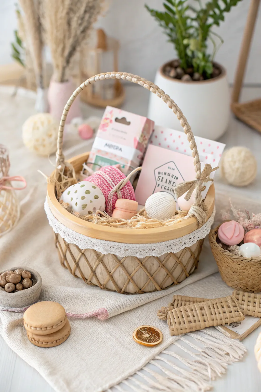 Delight the pet lover in your life with this thoughtfully curated gift basket, blending minimalist design with boho charm.