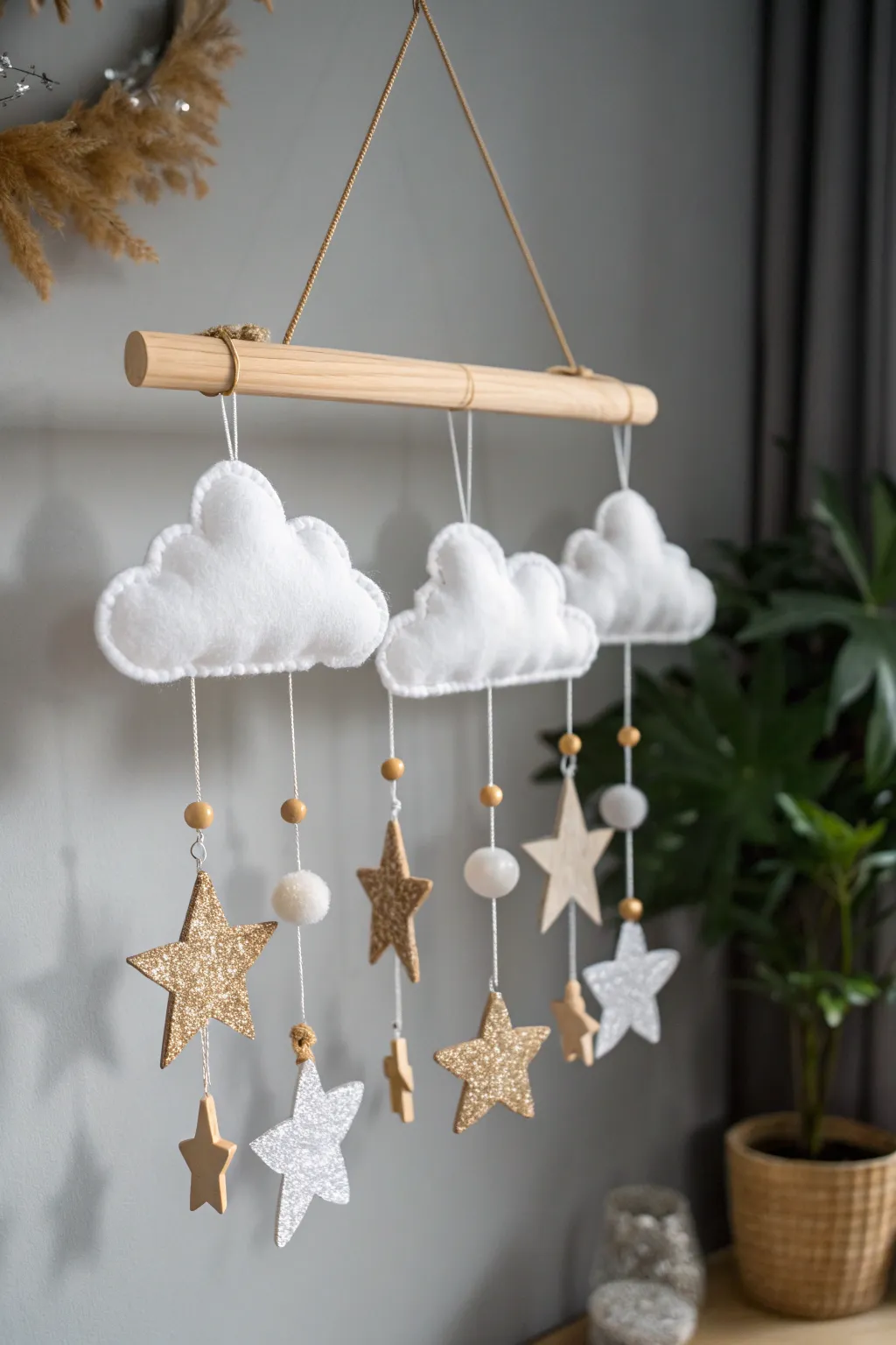 Transform your space with a dreamy cloud mobile that adds a touch of magic and simplicity to your decor.