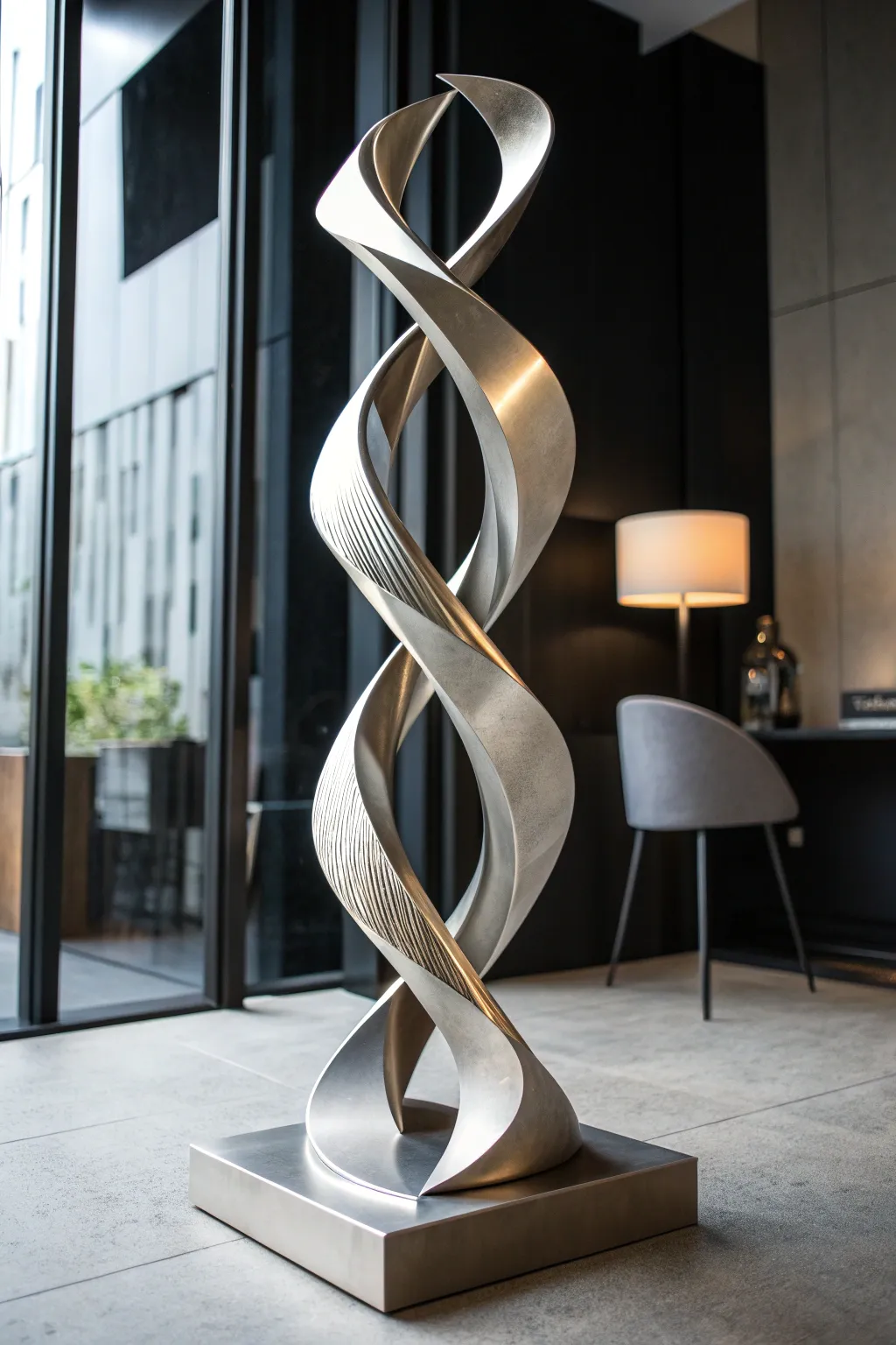 Unlock the allure of modern art with this captivating abstract sculpture, a perfect centerpiece for any contemporary space.
