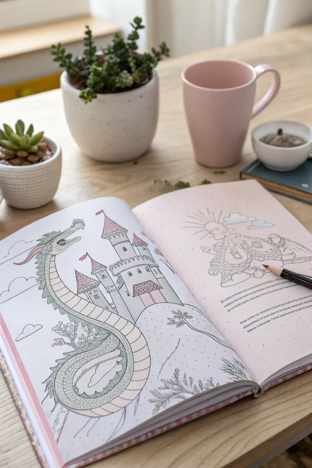 Unleash your creativity and explore enchanting worlds with our fantasy-themed coloring book. 🐉🏰 #ColorYourImagination #ScandinavianBoho #FantasyRealms