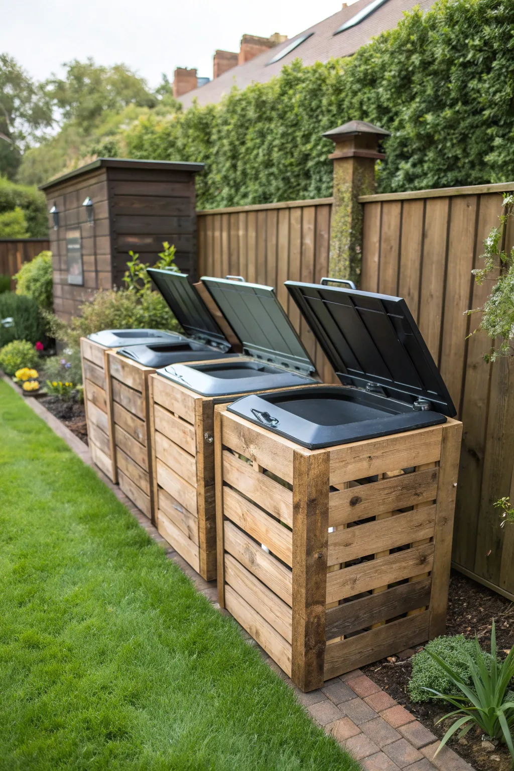 Organize your composting game with this efficient three-bin turning system.