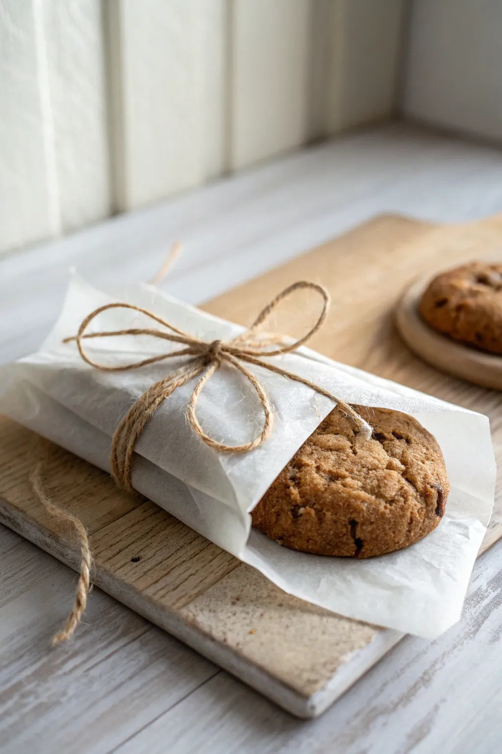 Embrace simplicity with beautifully wrapped cookie sleeves, where elegance meets natural charm.
