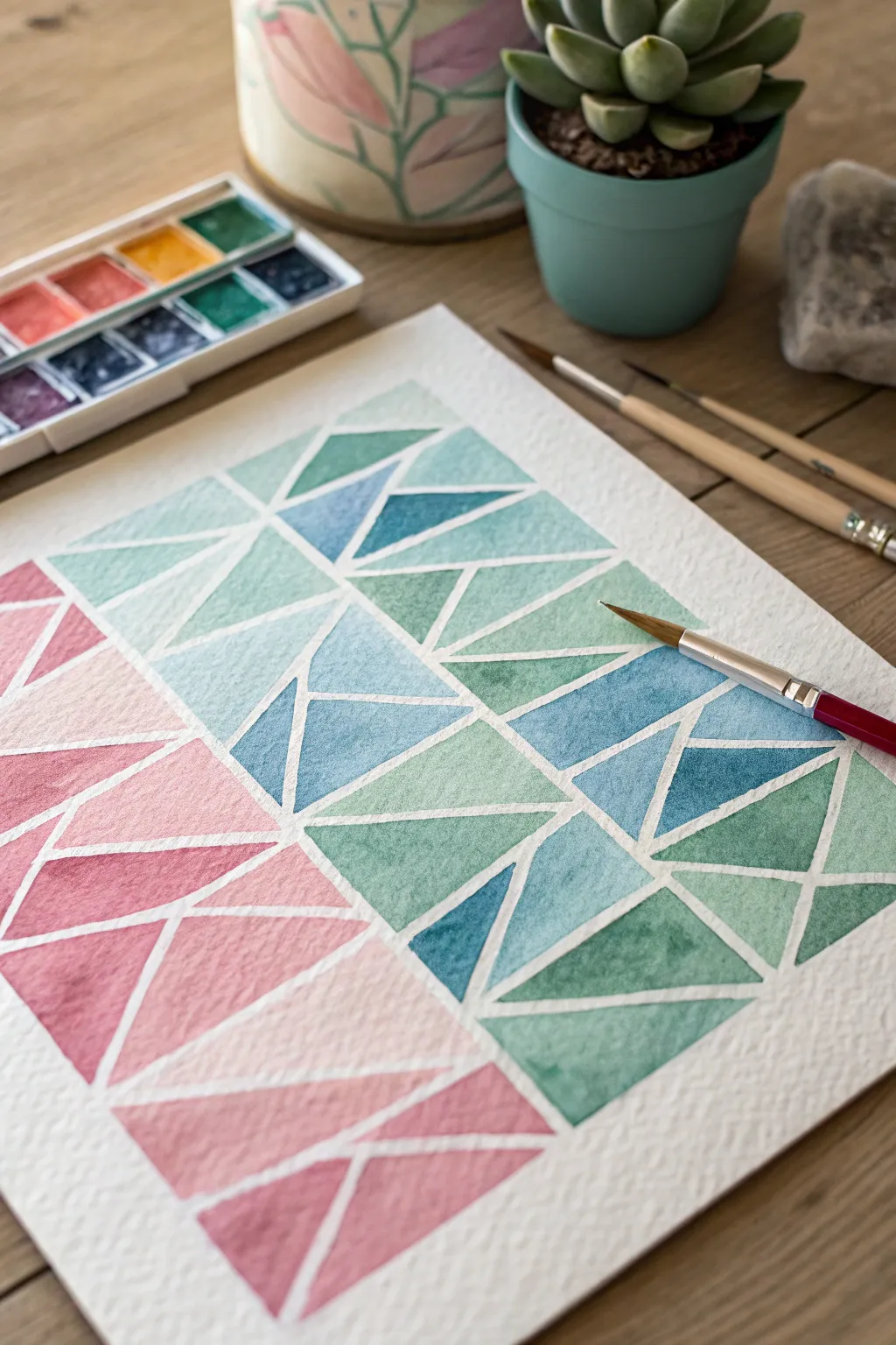 Discover the beauty of playful patterns in watercolor art – where simplicity meets creativity.