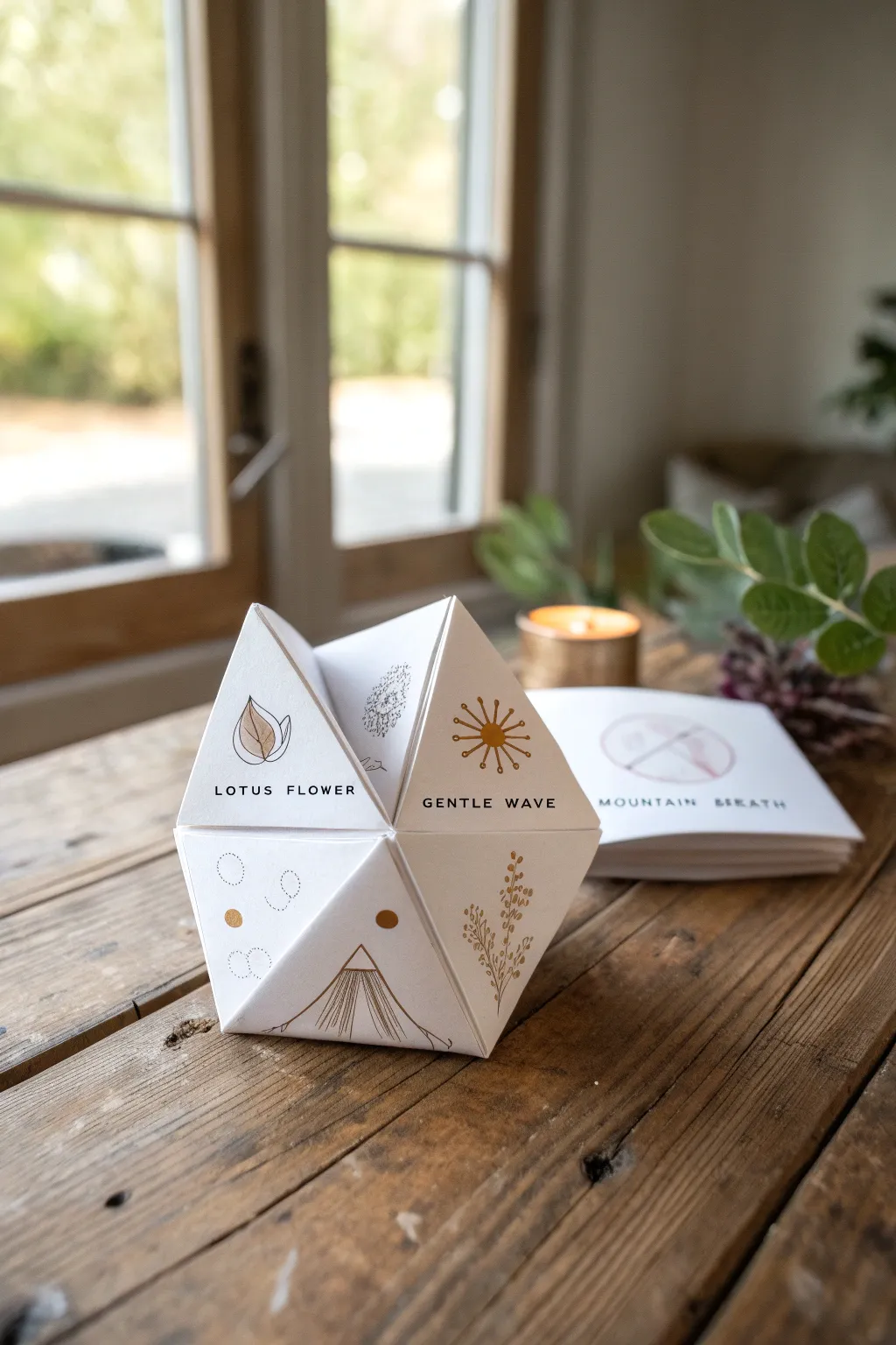 Unfold tranquility: Discover mindfulness in every fold with this elegant cootie catcher.