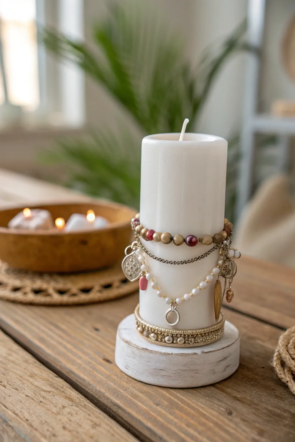 Elevate your candle holders with a touch of boho charm. Discover the beauty in simplicity and craftsmanship.