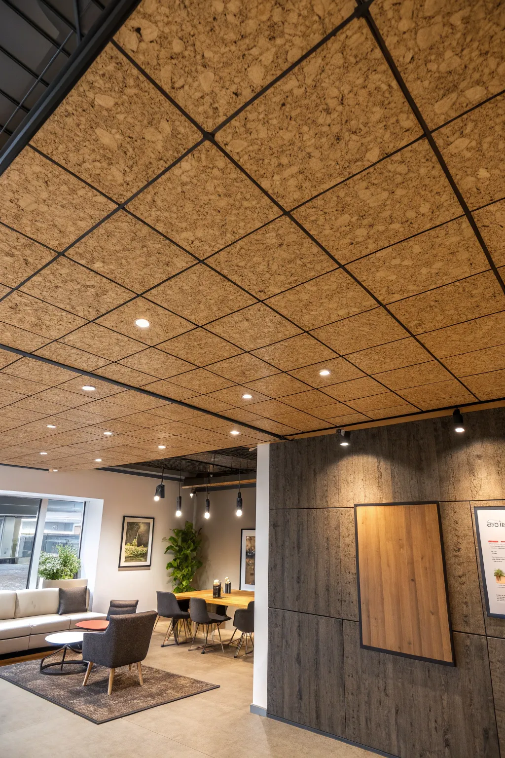 Transform your space with the sustainable elegance of cork ceilings.