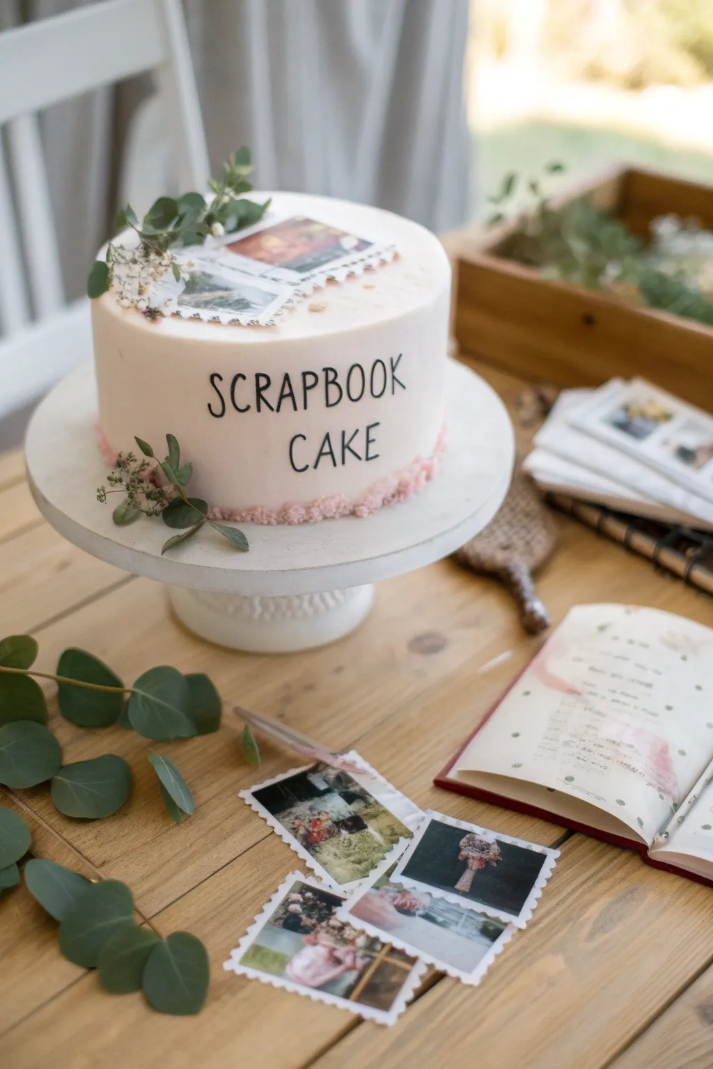 Capture memories with a delightful scrapbook cake, where every slice tells a story.